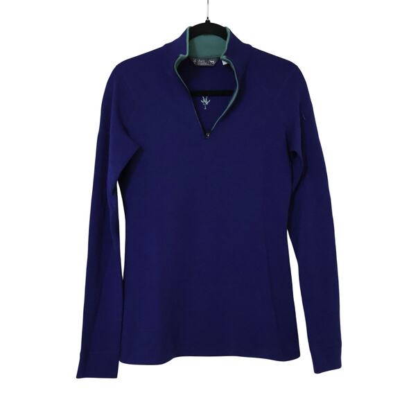Ibex Royal Blue 1/4 Zip Wool Sweater Womens S Gorpcore Hiking Outdoor - Picture 1 of 10